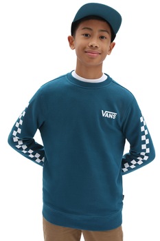 Vans, Bluza sport de bumbac cu imprimeu logo Exposition, Albastru petrol Vans, Bluza sport de bumbac cu imprimeu logo Exposition, Albastru petrol