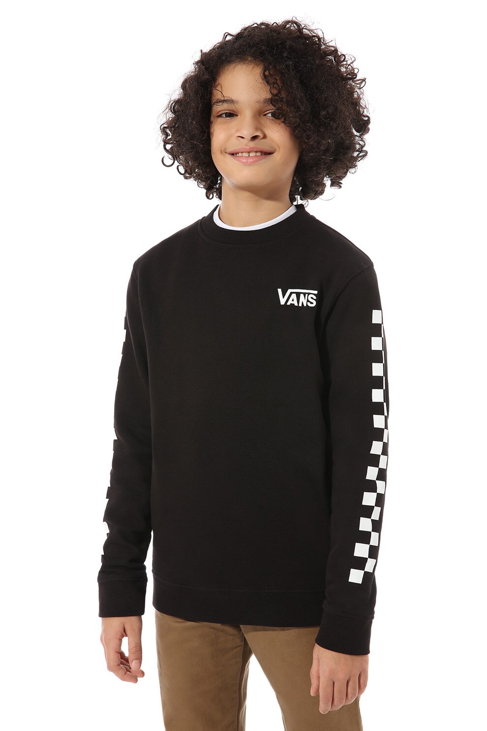 Vans, Bluza sport de bumbac cu imprimeu logo Exposition, Negru