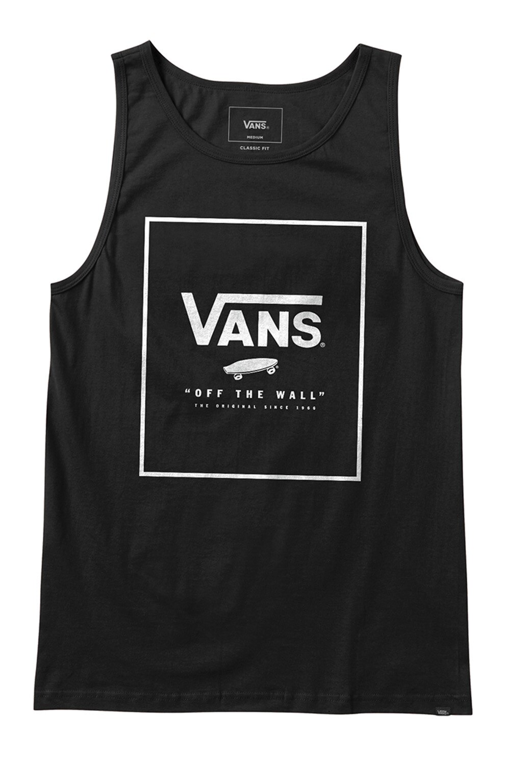 Vans, Top cu imprimeu logo, Negru/Alb
