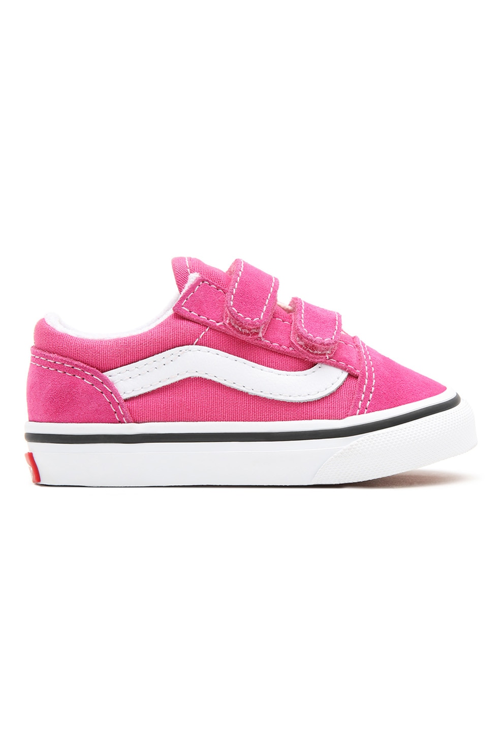 Vans, Pantofi sport cu velcro si insertii de piele intoarsa Old Skool, Fucsia