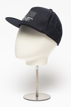 Vans, Sapca cu imprimeu logo si capsa pe partea din spate, Bleumarin Vans, Sapca cu imprimeu logo si capsa pe partea din spate, Bleumarin