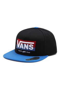 Vans, Sapca cu capsa pe partea din spate si logo in relief, Negru/Albastru Vans, Sapca cu capsa pe partea din spate si logo in relief, Negru/Albastru
