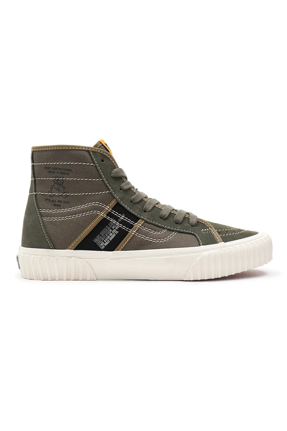 Vans, Tenisi high-top cu imprimeu text SK8, Verde feriga