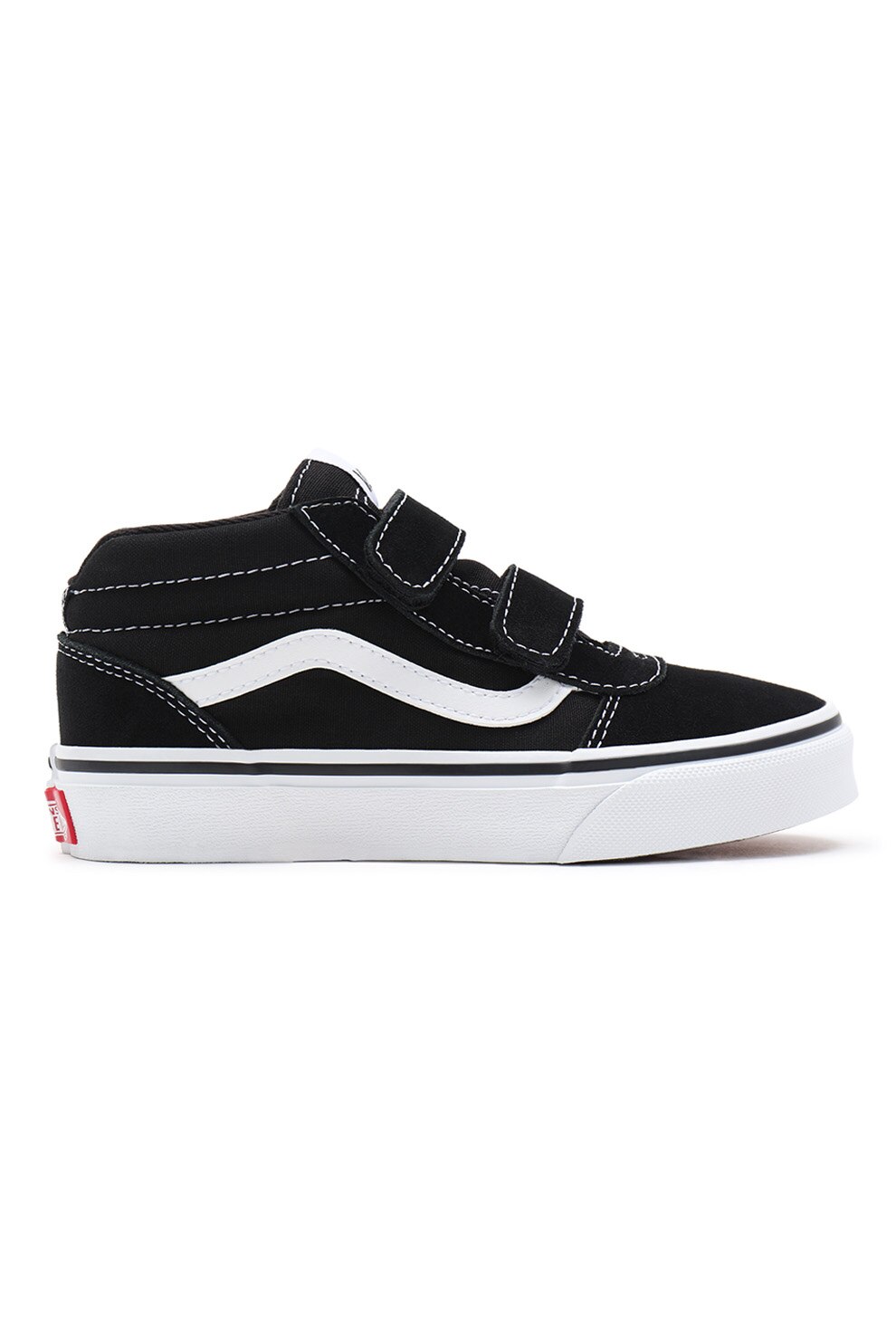 Vans, Tenisi mid-high de piele intoarsa si panza cu velcro Ward, Negru