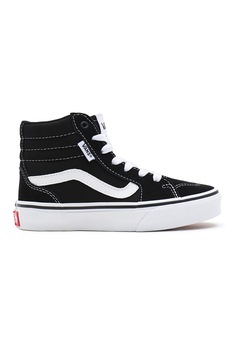 Vans, Tenisi high-top de piele intoarsa si panza Filmore, Negru/Alb Vans, Tenisi high-top de piele intoarsa si panza Filmore, Negru/Alb