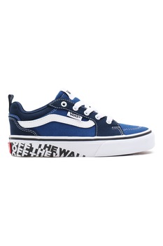 Vans, Tenisi de panza cu insertii de piele Filmore, Albastru/Alb Vans, Tenisi de panza cu insertii de piele Filmore, Albastru/Alb