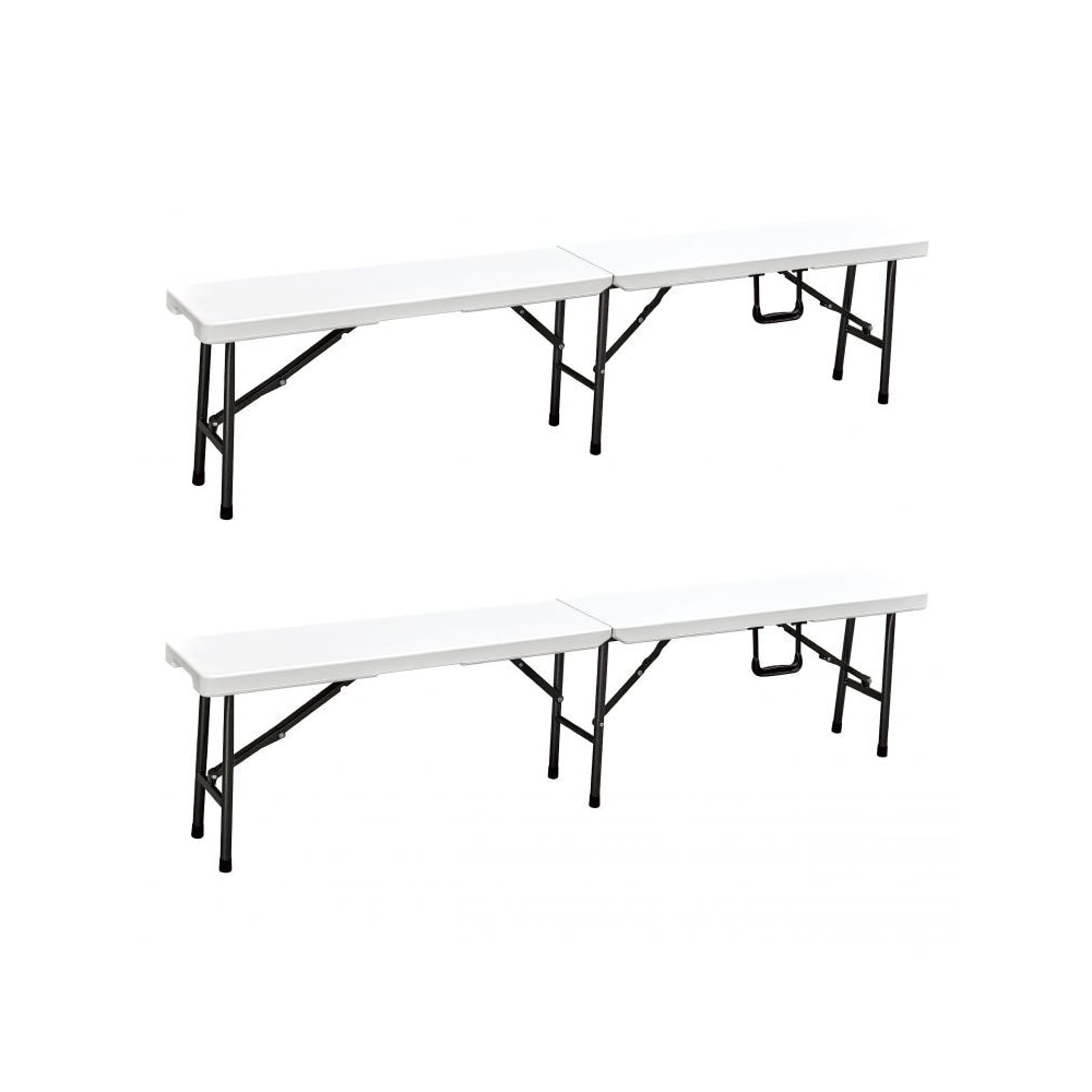 Set 2 Banci Bigshot CUBK180, Pentru Gradina, Terasa sau Picnic, Pliabile Stil Valiza, Greutate Maxima 200 kg