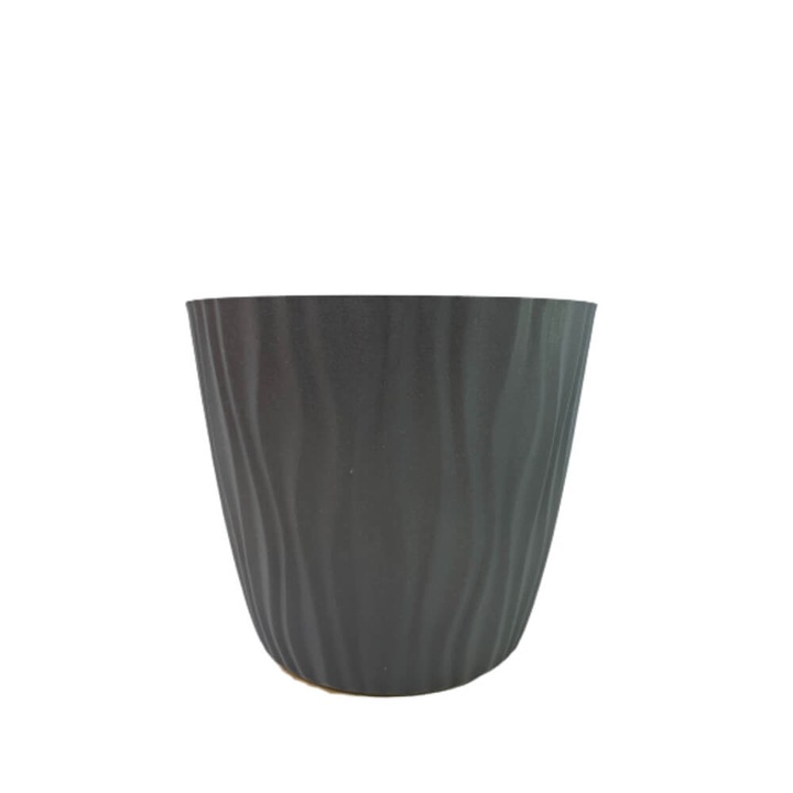 Sahara hullám minta Pot, 18x16.5 cm, sötét szürke, műanyag