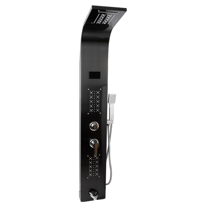 Душ панел Angel Genesis, с LED, черен, 5 функции