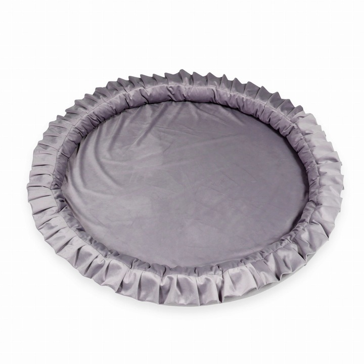 Saltea de joaca pentru copii, Spuma, Diametru 120 cm, Gri