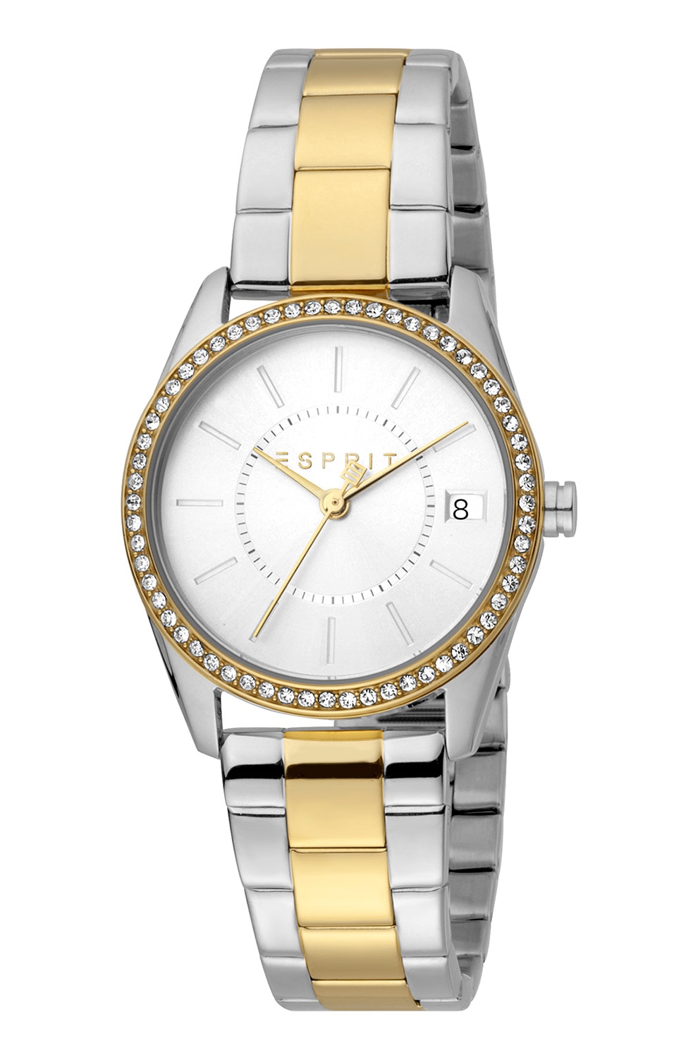 Esprit, Ceas de otel inoxidabil cu model bicolor, Argintiu/Auriu
