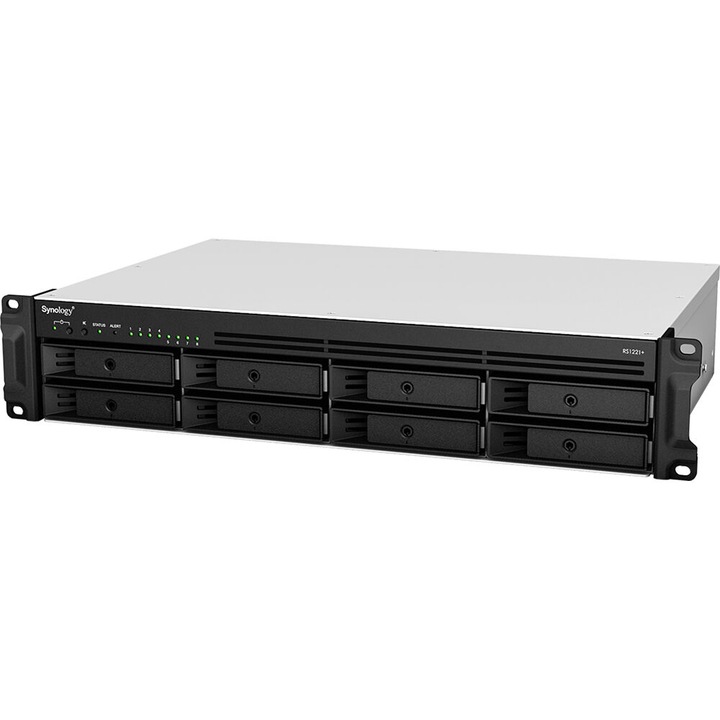 Synology RS1221+ NAS, 8 rekeszes, 2,2DHz AMD RyzenTM V1500B processzor, 4 GB DDR4 RAM