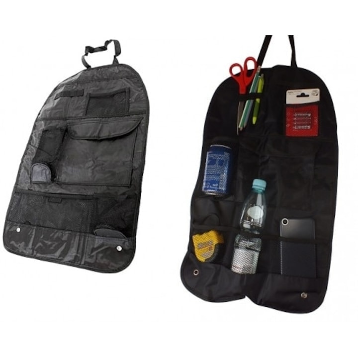 Organizator auto pentru scaun, 36 cm x 57 cm, Impermeabil, Negru