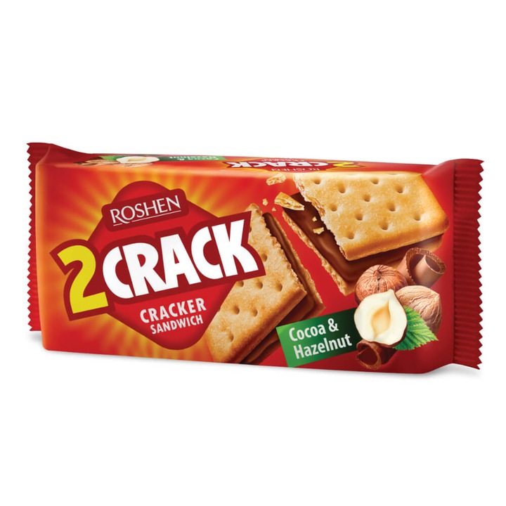 Keksz csokoládé-mogyorós töltelékkel, Roshen 2 Crack, 235 g