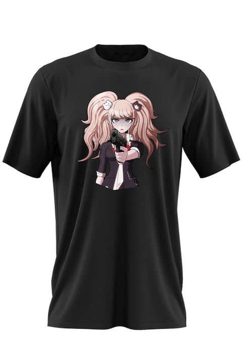 Tricou barbati Junko Enoshima Danganronpa Gun Kill, negru, marime 2XL