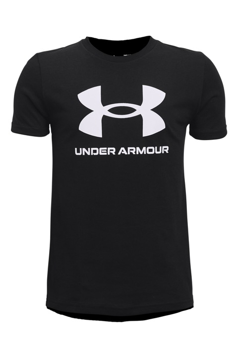Under Armour, Фитнес тениска Sportstyle с лого, Черен