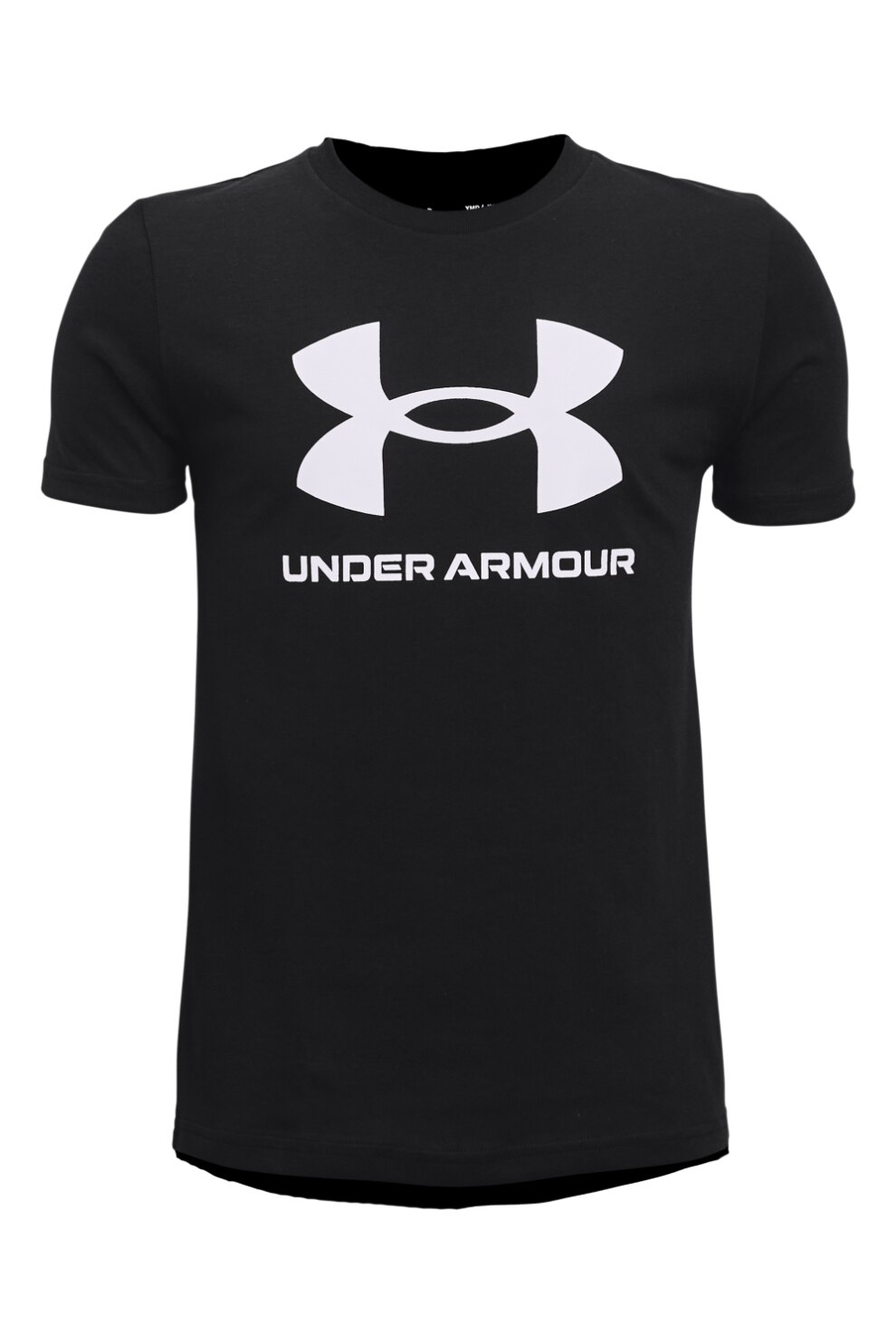 Under Armour, Tricou cu imprimeu logo, pentru fitness Sportstyle, Negru, 122-127 CM