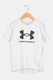 Under Armour, Tricou cu imprimeu logo, pentru fitness Sportstyle, Negru, Gri deschis, 149-160 CM
