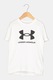 Under Armour, Tricou cu imprimeu logo, pentru fitness Sportstyle, Alb