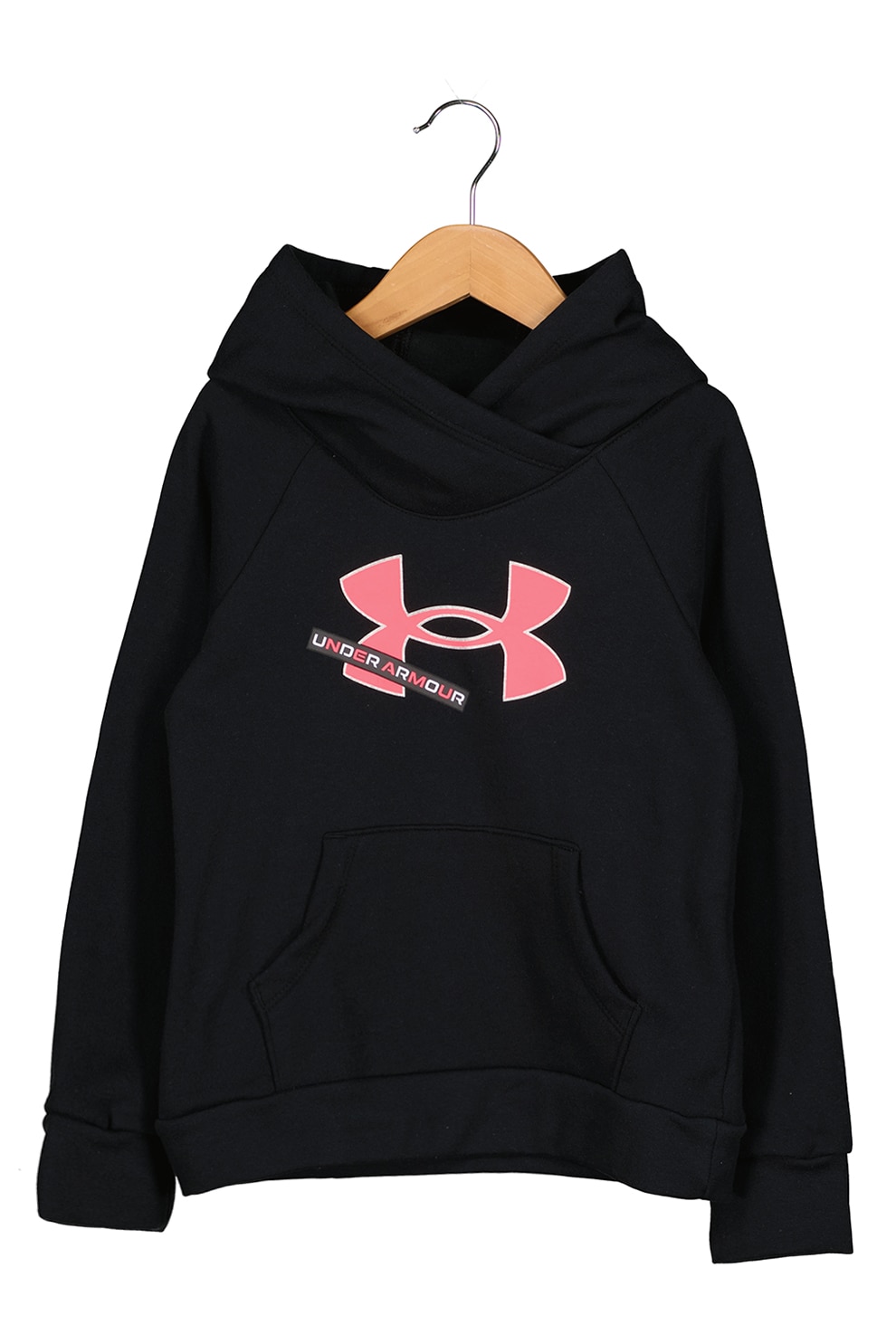 Under Armour, Hanorac din amestec de bumbac cu logo, Negru