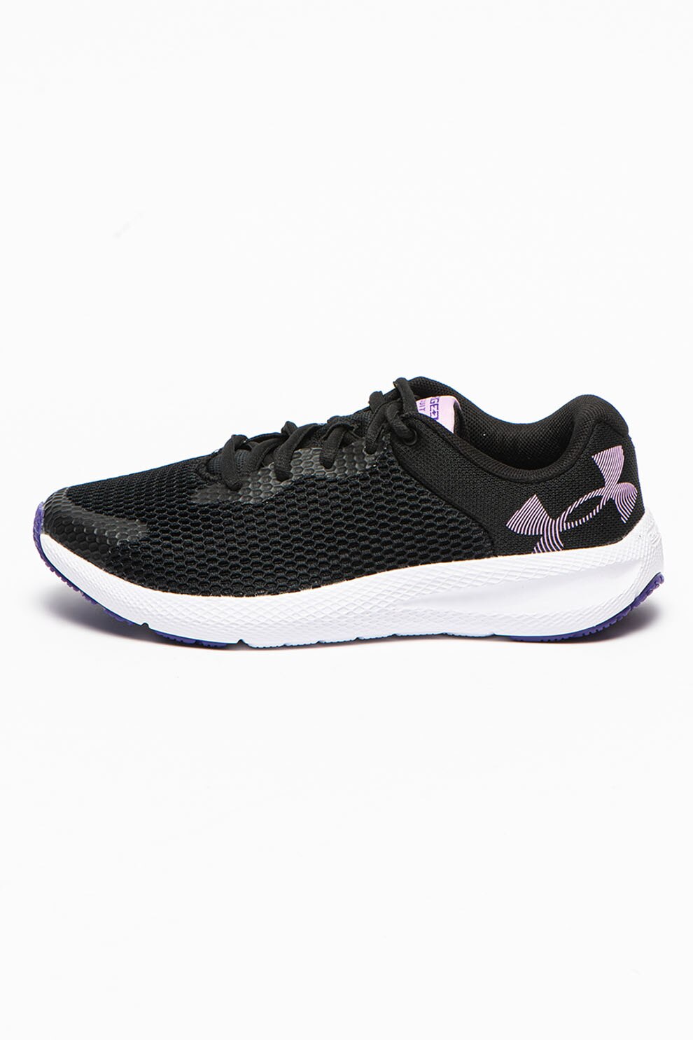 Under Armour, Pantofi cu logo mare, pentru alergare Charged Pursuit 2, Negru