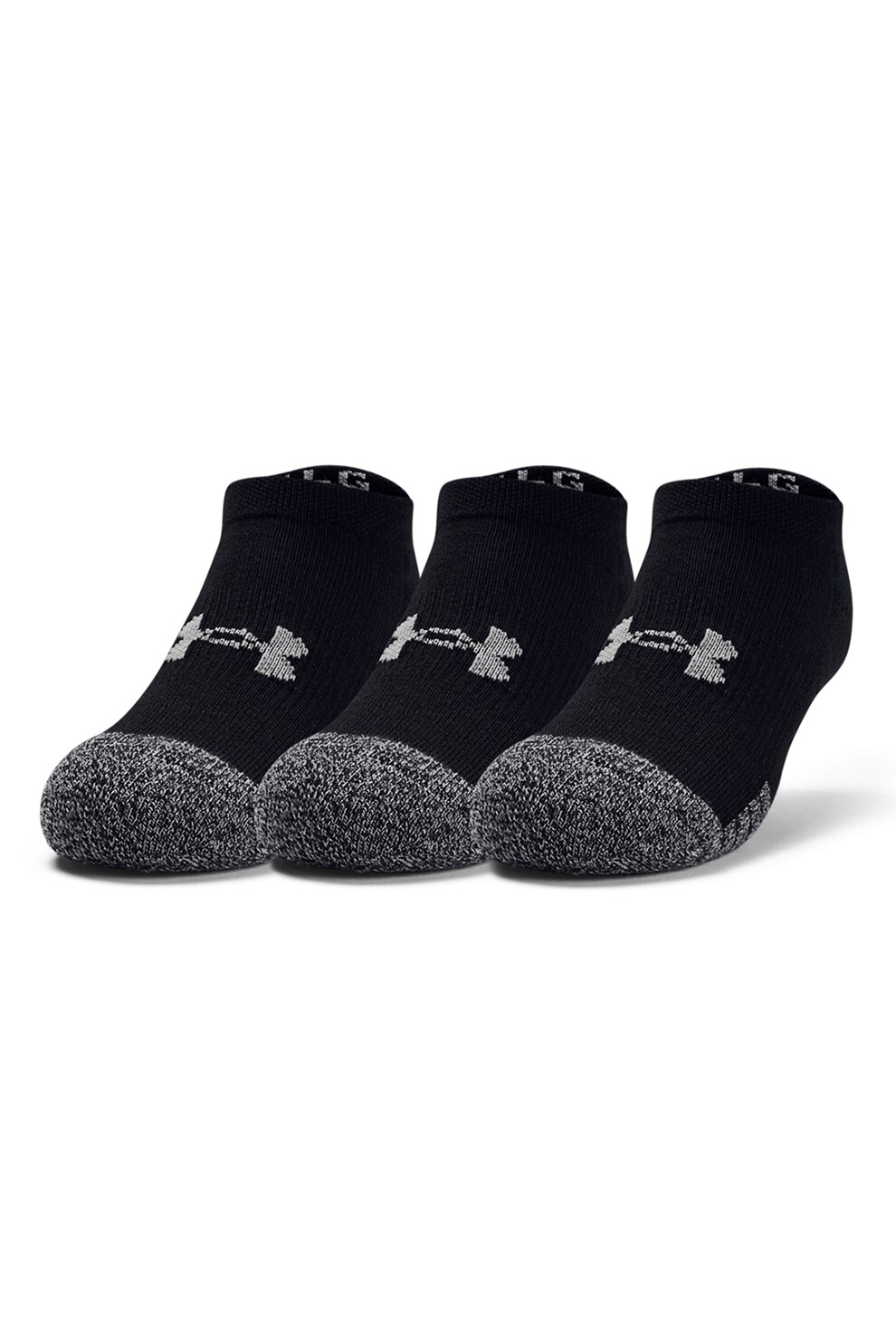 Under Armour, Set de sosete scurte pentru antrenament Youth Heatgear -3 perechi, Negru/Gri
