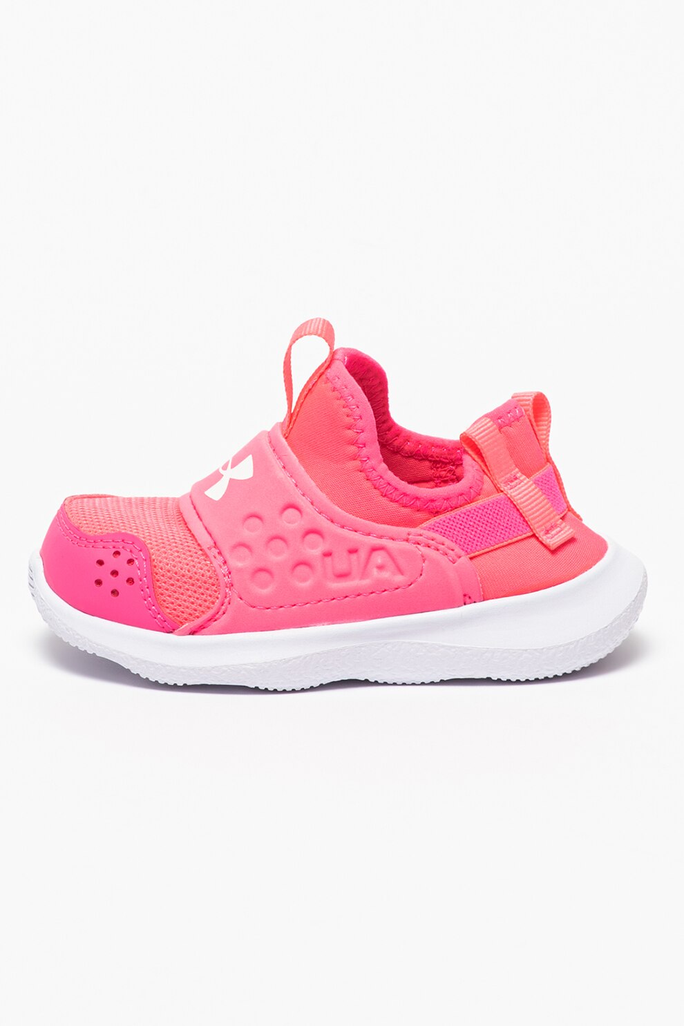 Under Armour, Pantofi slip-on pentru alergare Runplay, Roz neon