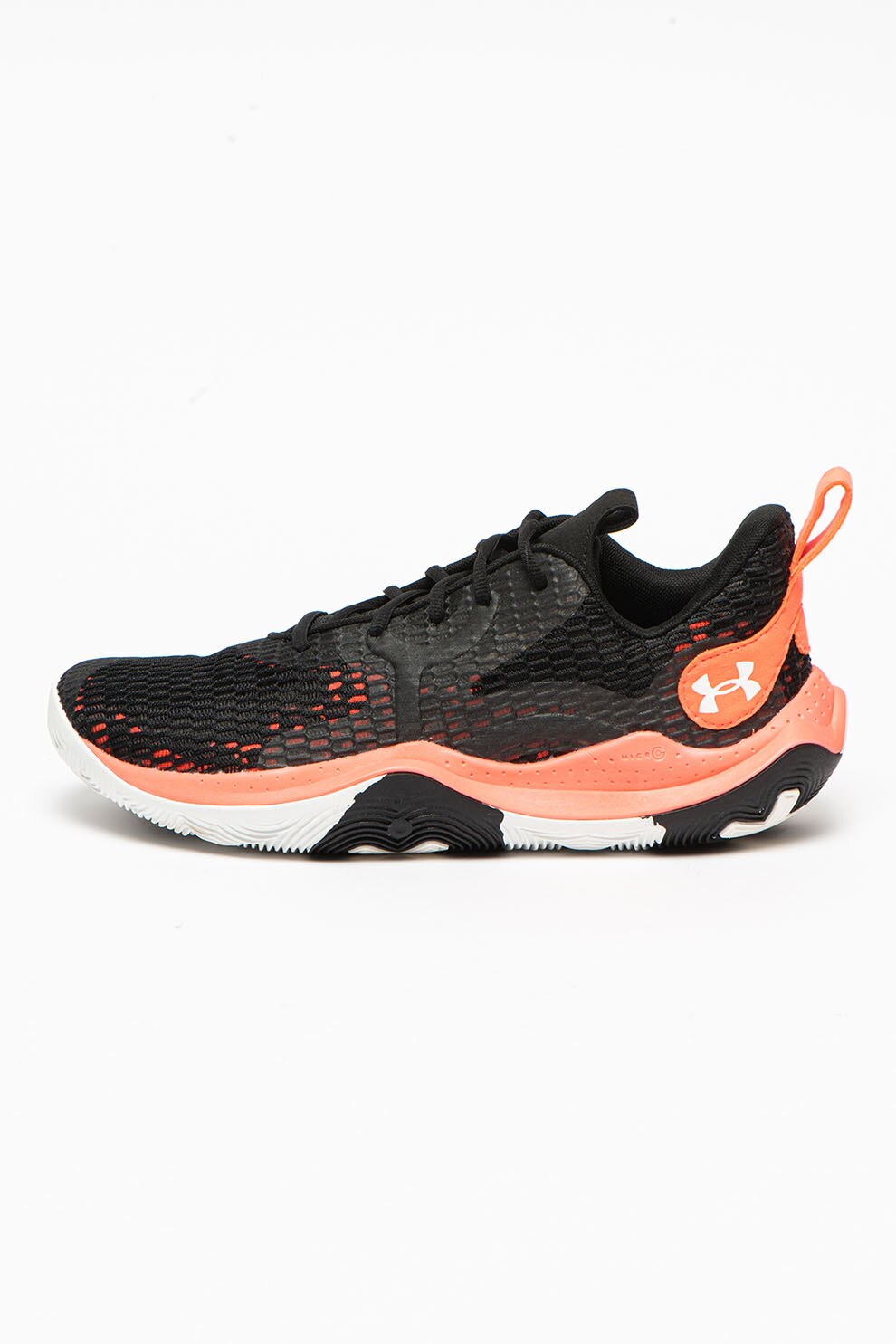 Under Armour, Pantofi unisex pentru baschet cu aspect contrastant Spawn 3, Negru/Roz neon