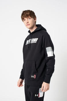 Under Armour, Hanorac cu logo pentru baschet Baseline, Negru/Alb Under Armour, Hanorac cu logo pentru baschet Baseline, Negru/Alb