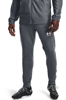 Under Armour, Pantaloni elastici cu croiala conica pentru fotbal Challenger, Gri/Alb Under Armour, Pantaloni elastici cu croiala conica pentru fotbal Challenger, Gri/Alb