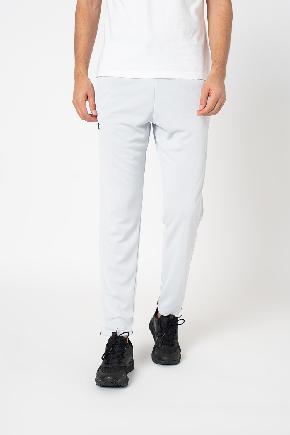 Under Armour, Pantaloni sport lejeri cu snur pentru antrenament, Gri deschis