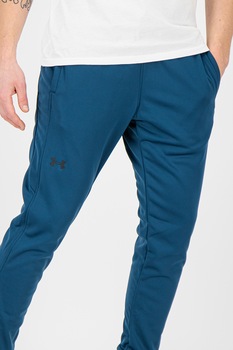 Under Armour, Pantaloni cu detaliu logo pentru fitness, Albastru petrol Under Armour, Pantaloni cu detaliu logo pentru fitness, Albastru petrol