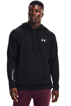 Under Armour, Hanorac cu logo pentru fitness, Negru/Alb Under Armour, Hanorac cu logo pentru fitness, Negru/Alb