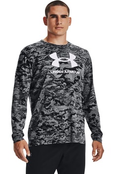 Under Armour, Bluza cu model camuflaj, pentru fitness ABC, Gri/Negru/Alb Under Armour, Bluza cu model camuflaj, pentru fitness ABC, Gri/Negru/Alb