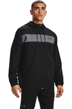 Under Armour, Jacheta windbreaker, pentru antrenament, Negru/Gri Under Armour, Jacheta windbreaker, pentru antrenament, Negru/Gri