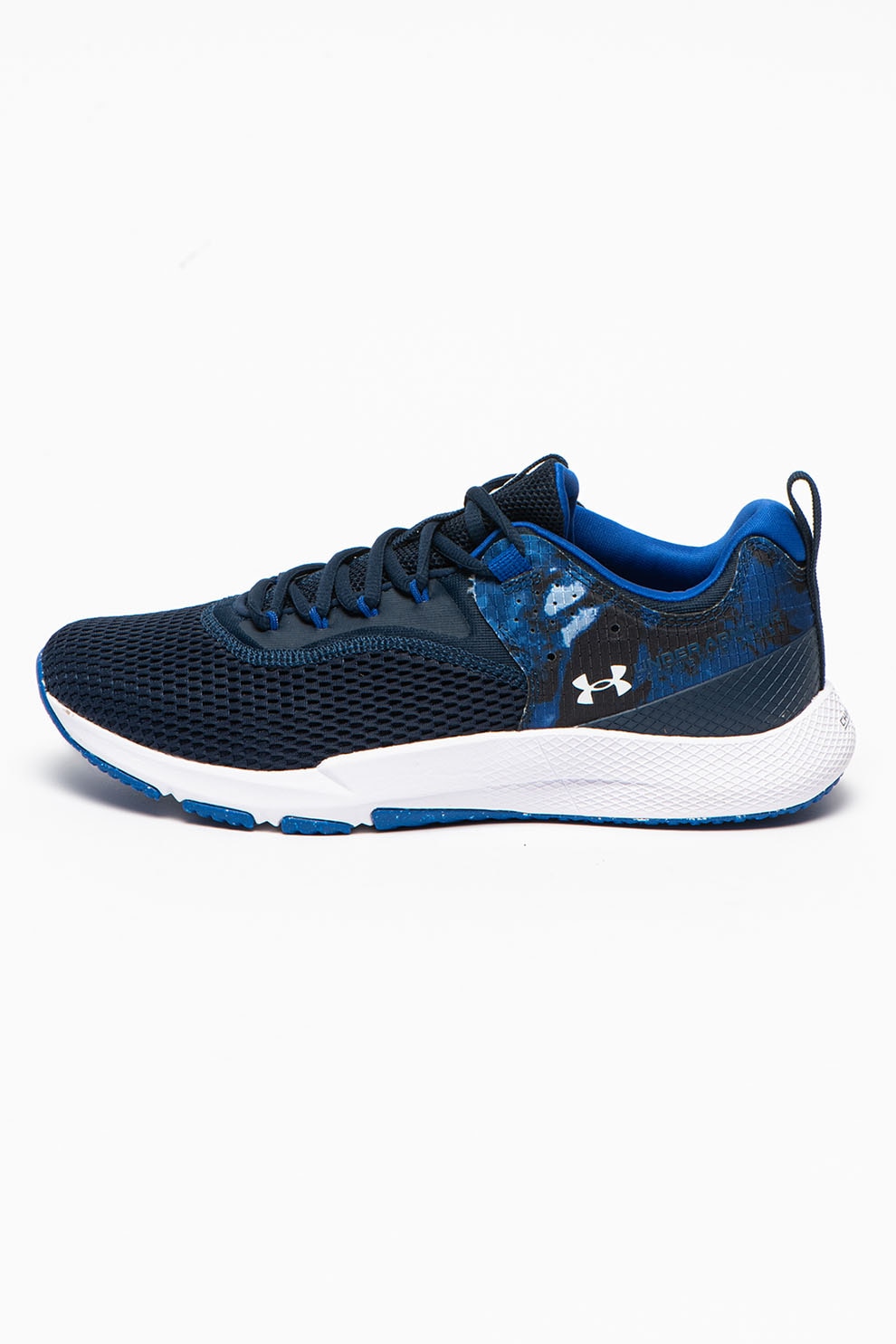Under Armour, Pantofi cu imprimeu pentru antrenament Charged Focus, Albastru inchis