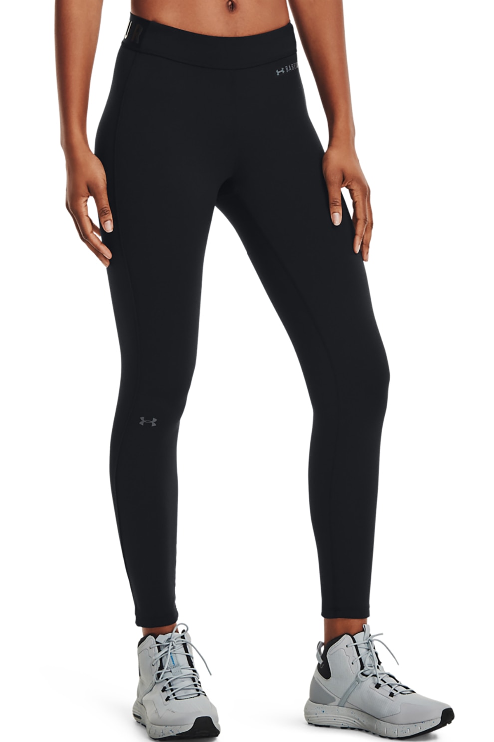 Under Armour, Colanti cu talie medie pentru fitness Base 3.0, Negru