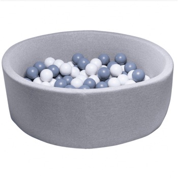 Piscina uscata pentru copii cu 200 de bile, MISIOO, gri/Alb, 90x27 cm Piscina uscata pentru copii cu 200 de bile, MISIOO, gri/Alb, 90x27 cm