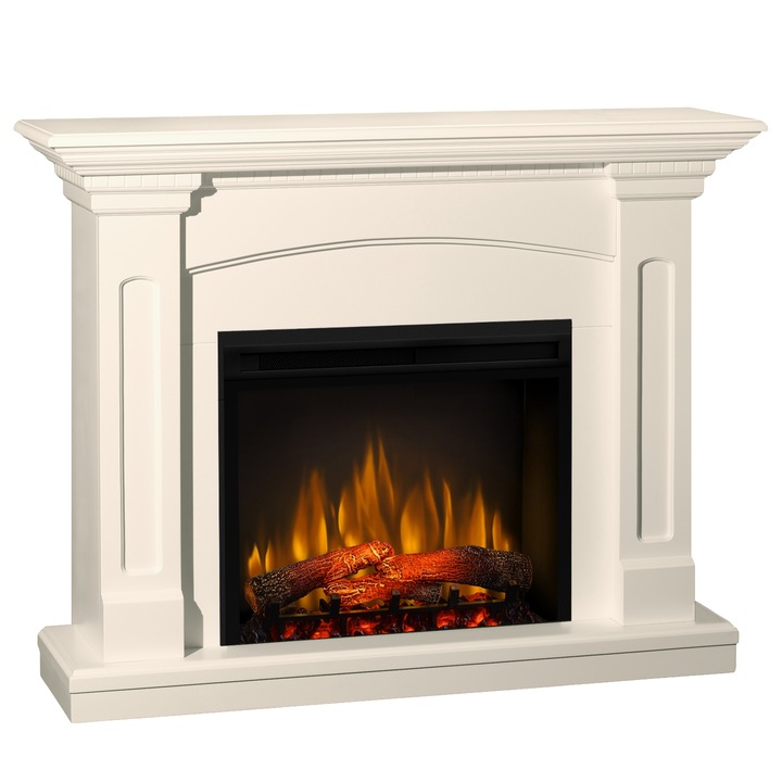 Elektromos kandalló Alabaster Vanilla - 3D Dimplex Optiflame XHD28 LED , Fűtéssel , Hanggal