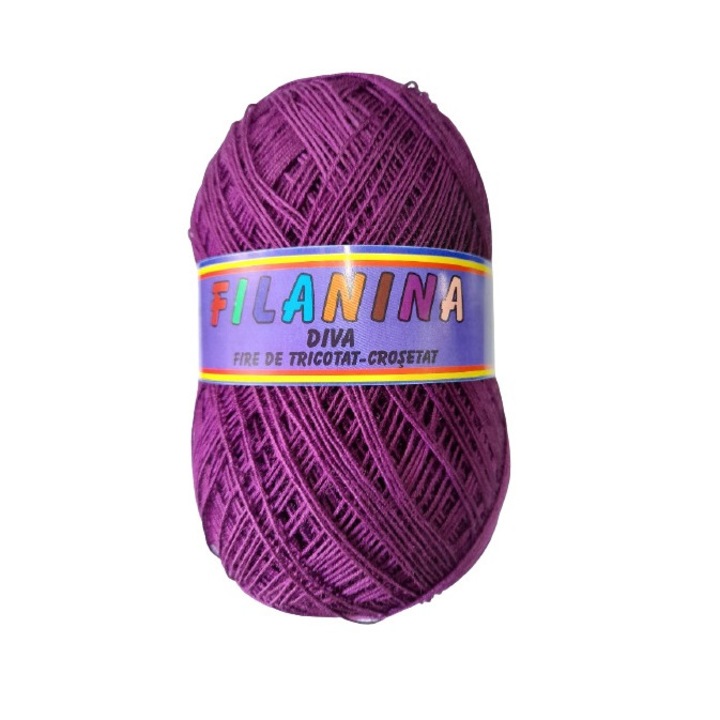 Fir tricotat, Filanina , 100% Acryl diva, Violet 621, 300m/100g