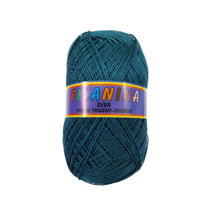 Fir tricotat, Filanina , 100% Acryl diva, Verde sticla 631, 300m/100g