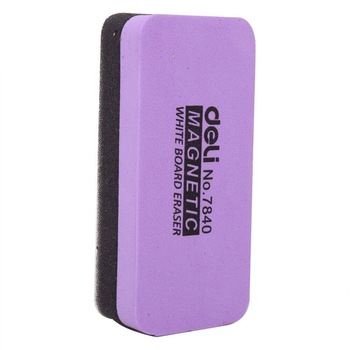 Burete Tabla Magnetica Deli, Mov, 110x50x30 mm Burete Tabla Magnetica Deli, Mov, 110x50x30 mm