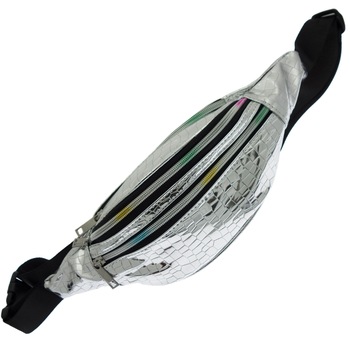 Borseta brau, Dama, Buticcochet, din piele ecologica, Argintiu, model aligator - BRS366 Borseta brau, Dama, Buticcochet, din piele ecologica, Argintiu, model aligator - BRS366