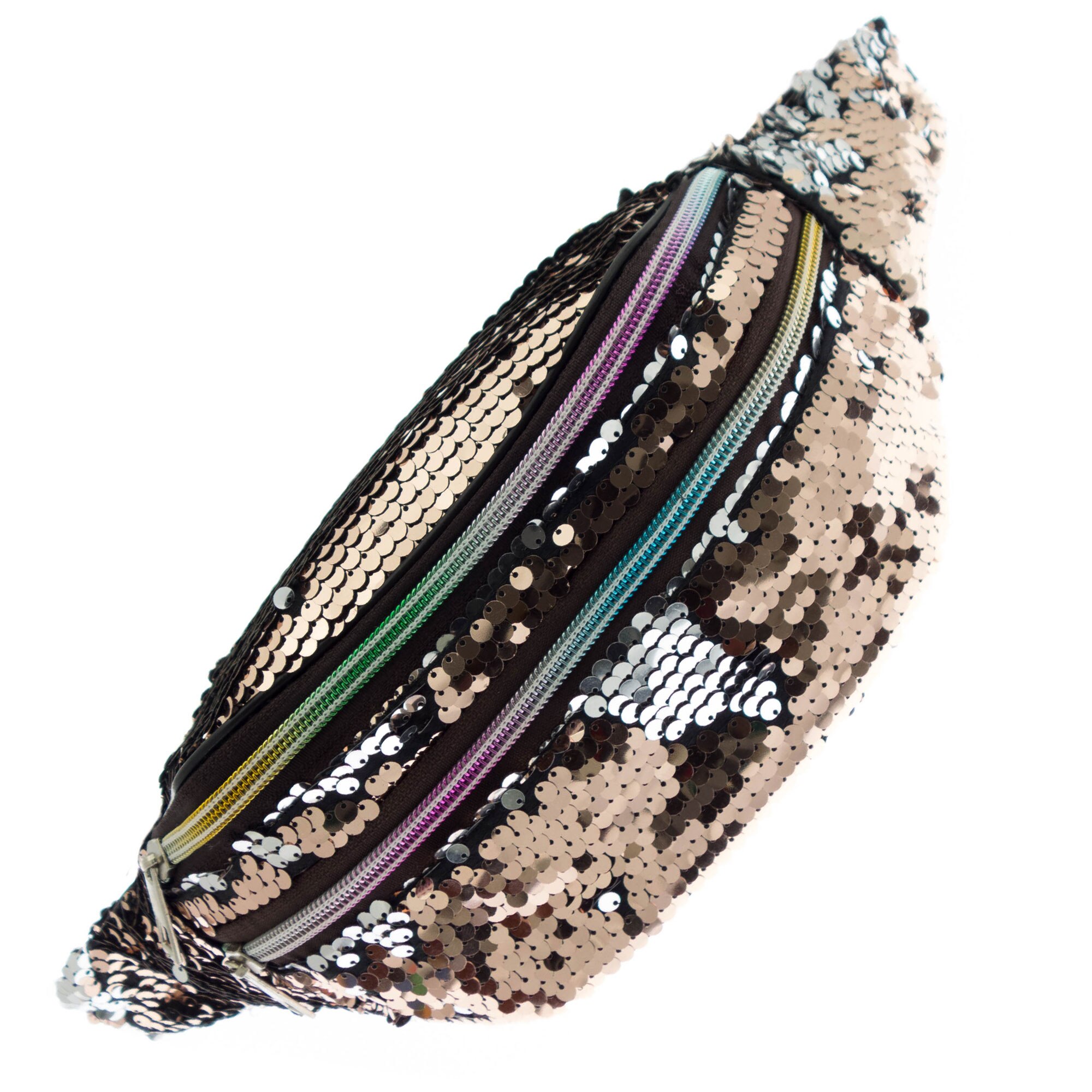 Borseta brau, Dama, Buticcochet, Bej cu paiete reversibile - BRS373