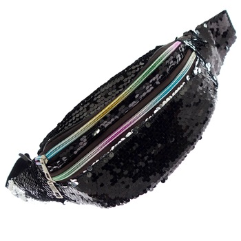 Borseta brau, Dama, Buticcochet, Negru cu paiete reversibile - BRS368 Borseta brau, Dama, Buticcochet, Negru cu paiete reversibile - BRS368