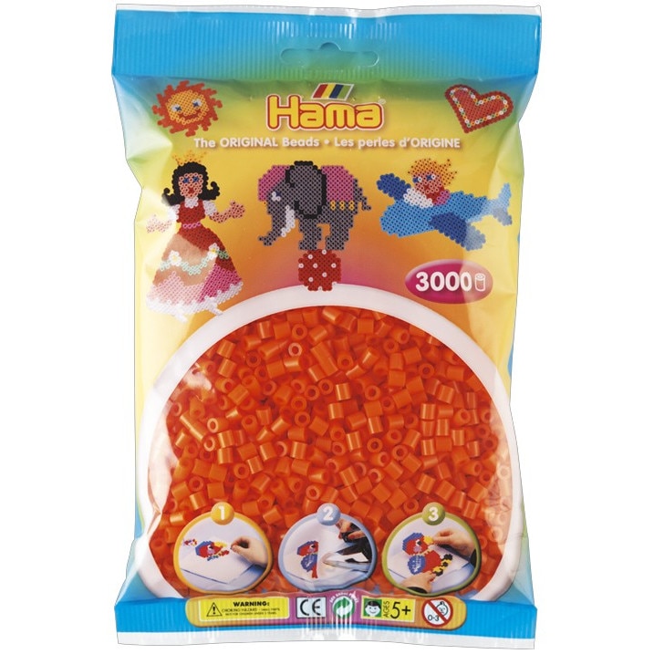 Margele de calcat Hama midi portocaliu, 3000 buc in pungulita