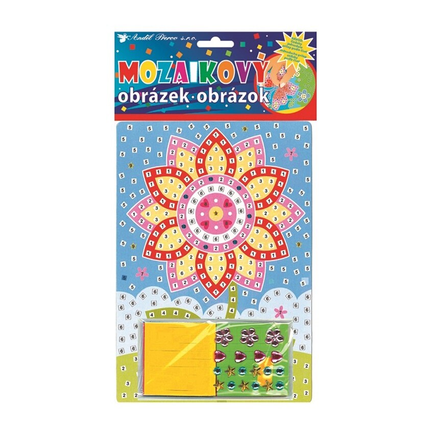 Set imagine mozaic cu patrate autoadezive - floare, 23 x 16 cm