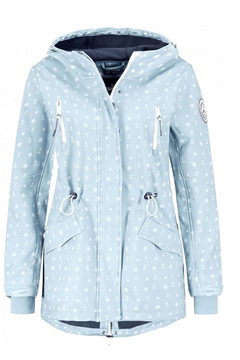 Sublevel kabát női softshell allover print, anchor, light blue, XL