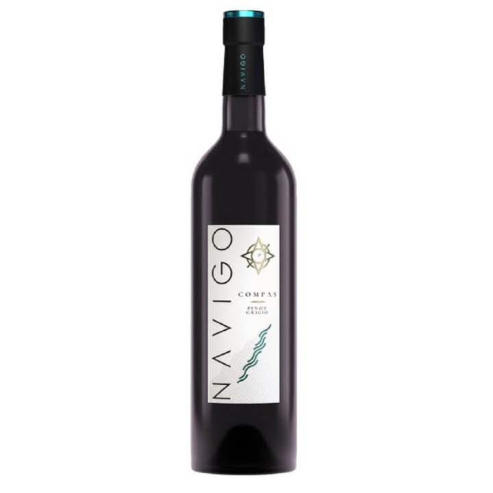 Vin Alb Sec Navigo Compas Pinot Grigio, 0.75 L, 13.5% Alcool, Jidvei