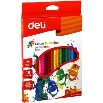 Creione Colorate Deli Color Emotion, 18 Culori/Set Creione Colorate Deli Color Emotion, 18 Culori/Set